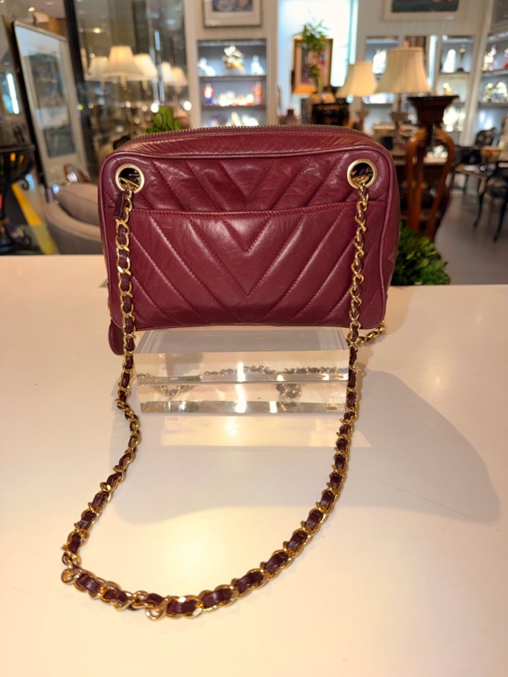 Burgundy Chanel Crossbody Bag